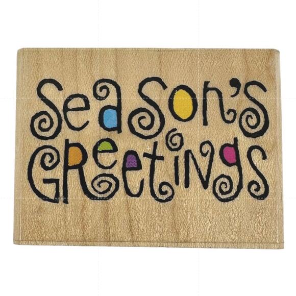 LOT OF 7 Christmas Holidays Wood Mounted Rubber Stamps Nutcracker Tree Wreath - Picture 6 of 15